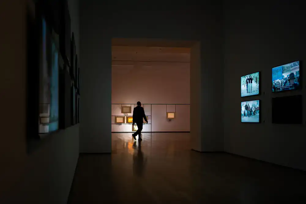 Wide view of the gallery exhibition space